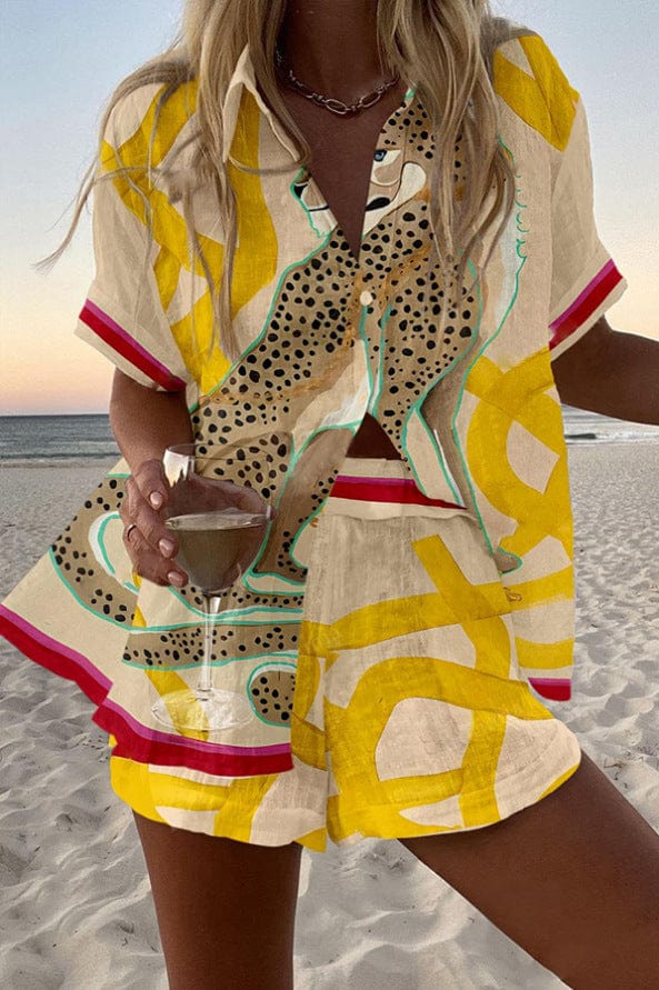 Gerd – Grafiskt strandset med shorts
