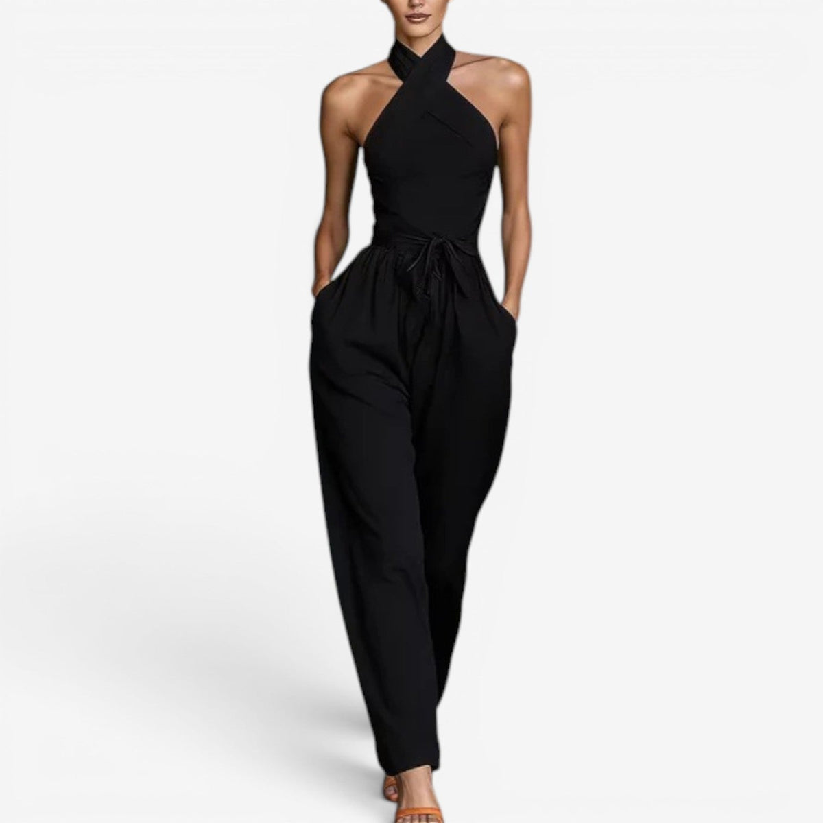 Elva – Elegant jumpsuit med korsad halsringning