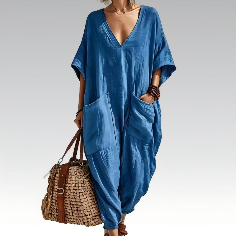 Camilla – Avslappnad jumpsuit med v-ringning