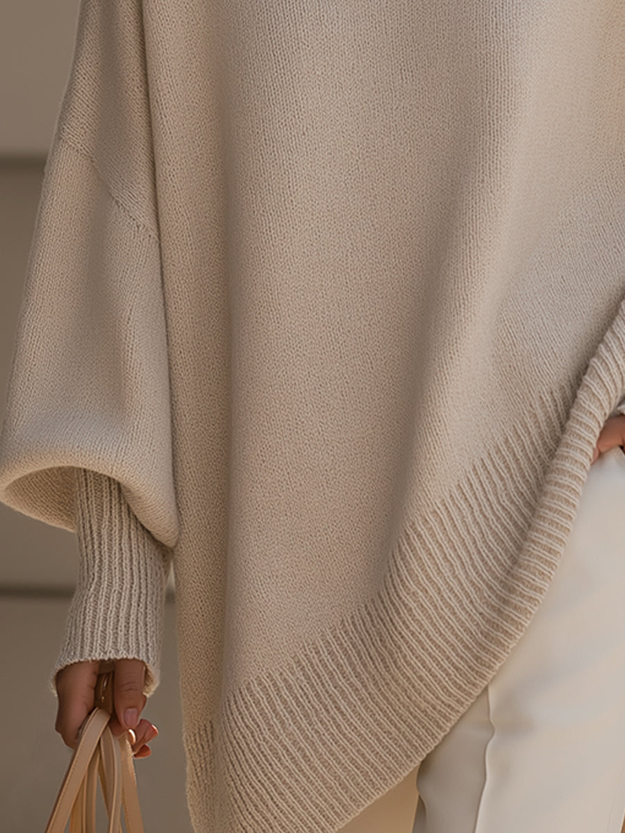 Lena – Oversize stickad tröja med fladdermusärm