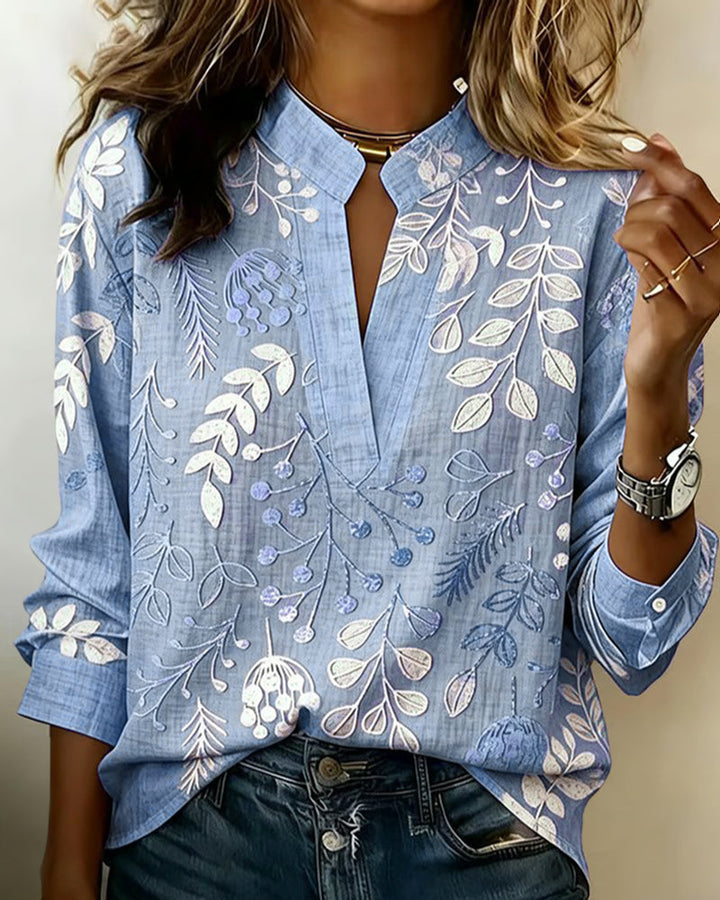 Sissela – Blus med botaniskt mönster