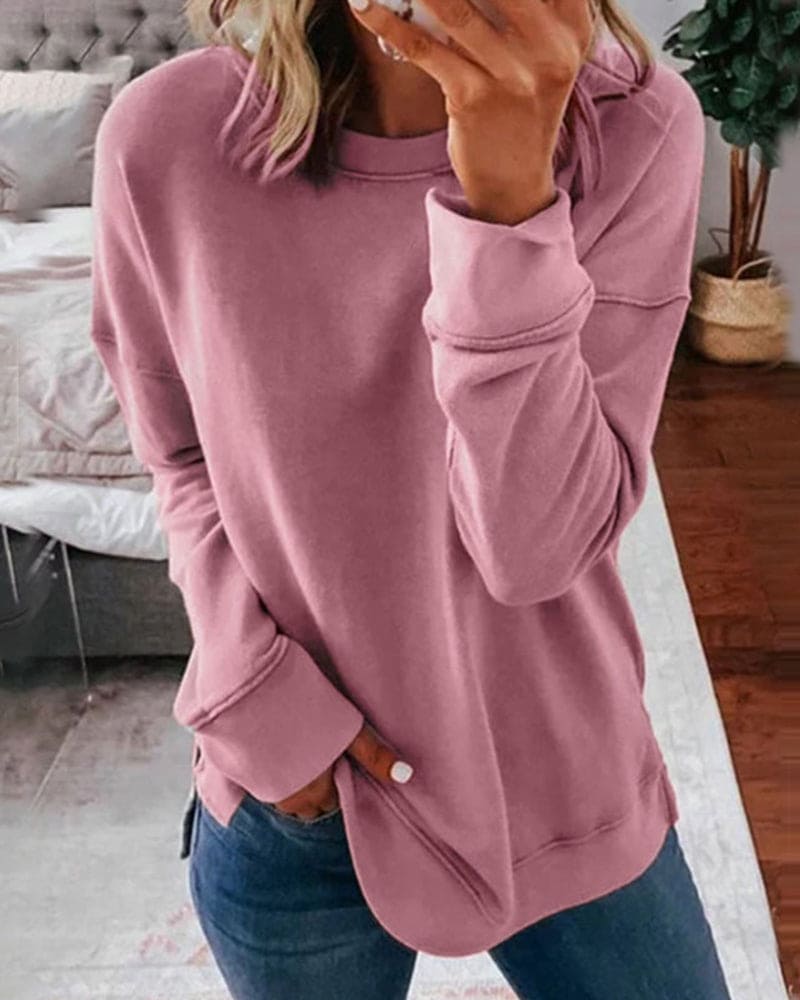 Birgitta – Mjuk sweatshirt med rund hals