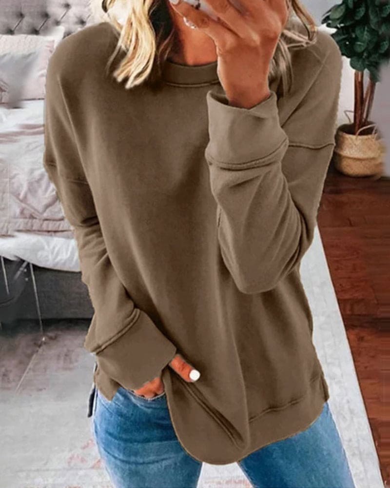 Birgitta – Mjuk sweatshirt med rund hals