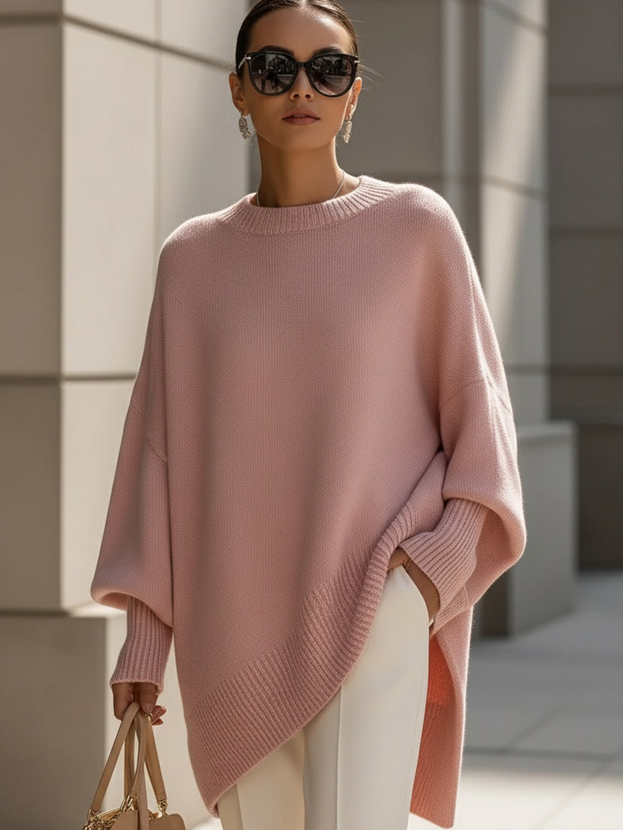 Monica – Oversized stickad tröja med fladderfasong