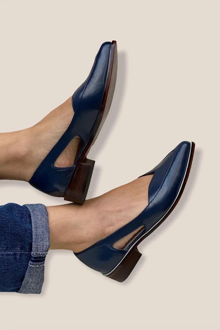 Irma – Loafers med cut-out och blockklack