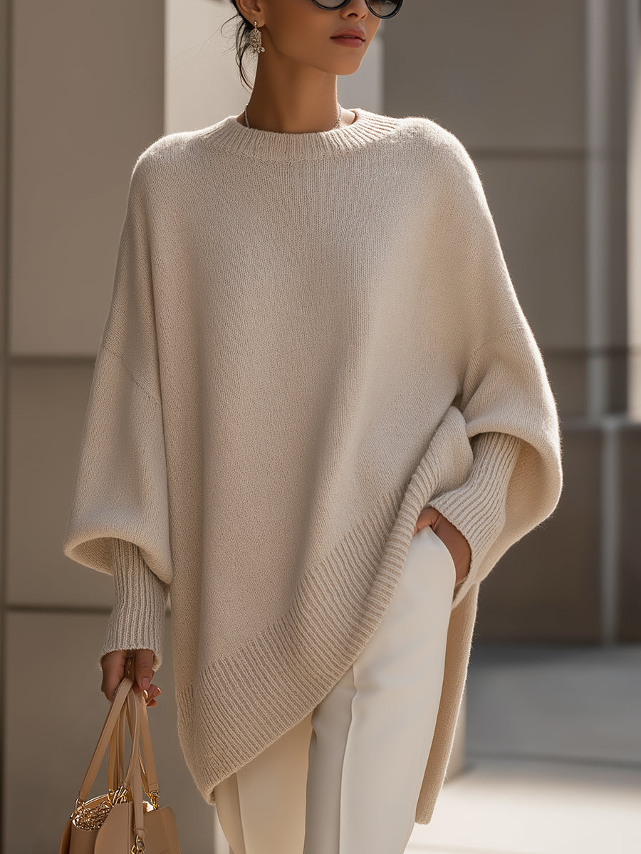 Monica – Oversized stickad tröja med fladderfasong
