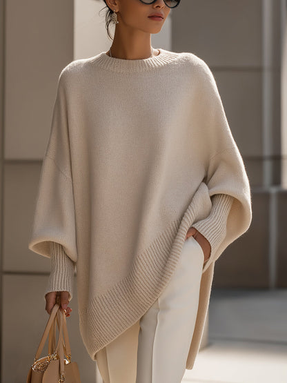 Monica – Oversized stickad tröja med fladderfasong