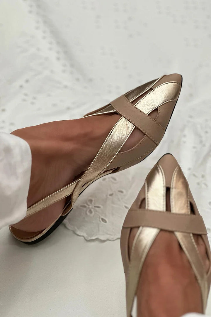 Asta – Spetsig slingback-balerina med cut-out