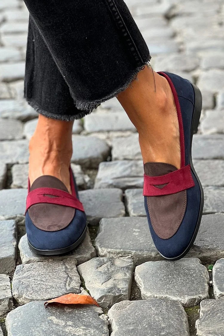 Tove – Mjuka loafers med colourblock-detalj