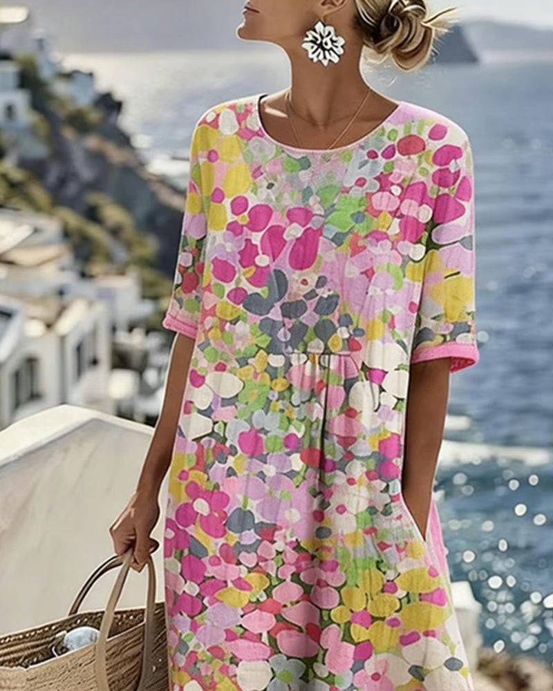 Sheena – Lös midiklänning med blommönster