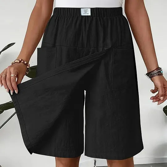 Hildegard – Avslappnade shorts med elastisk midja