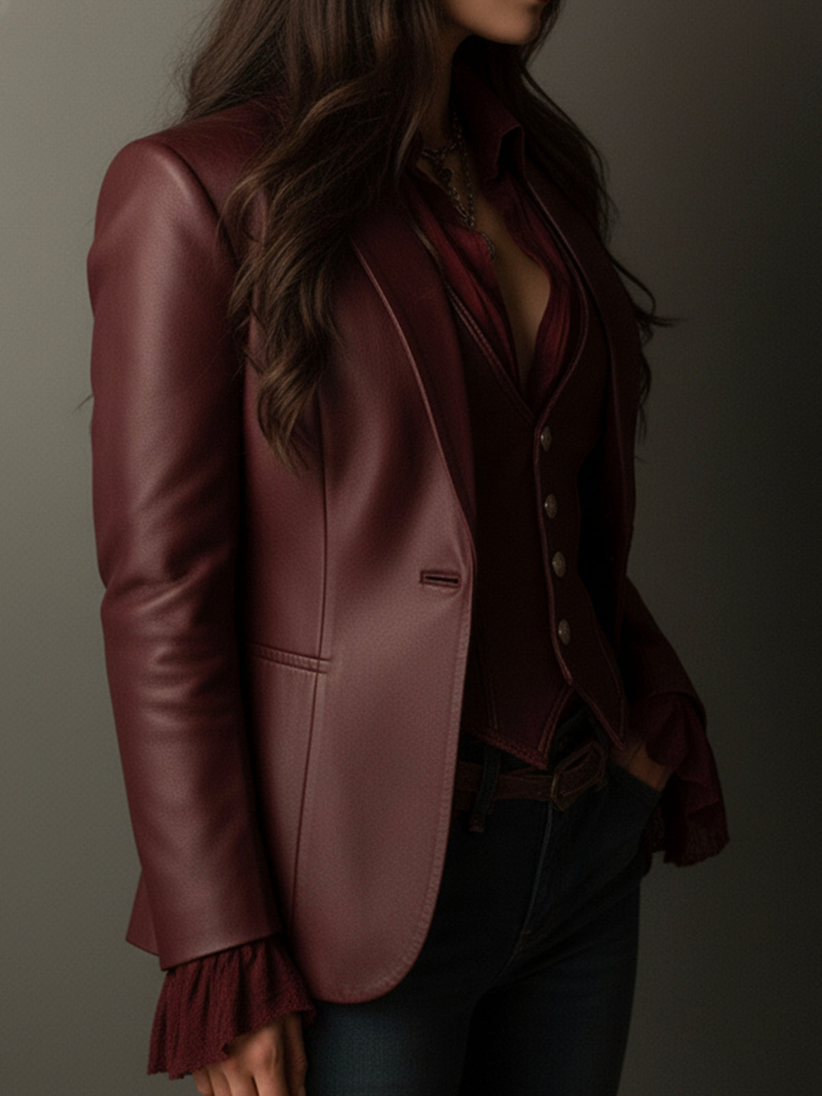 Paulina – Skinnliknande blazer med romantiska detaljer