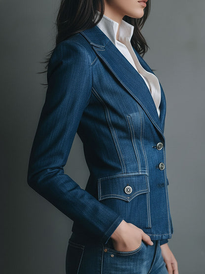 Klara – Tailjerad kavaj i denim