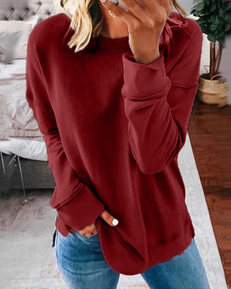 Birgitta – Mjuk sweatshirt med rund hals
