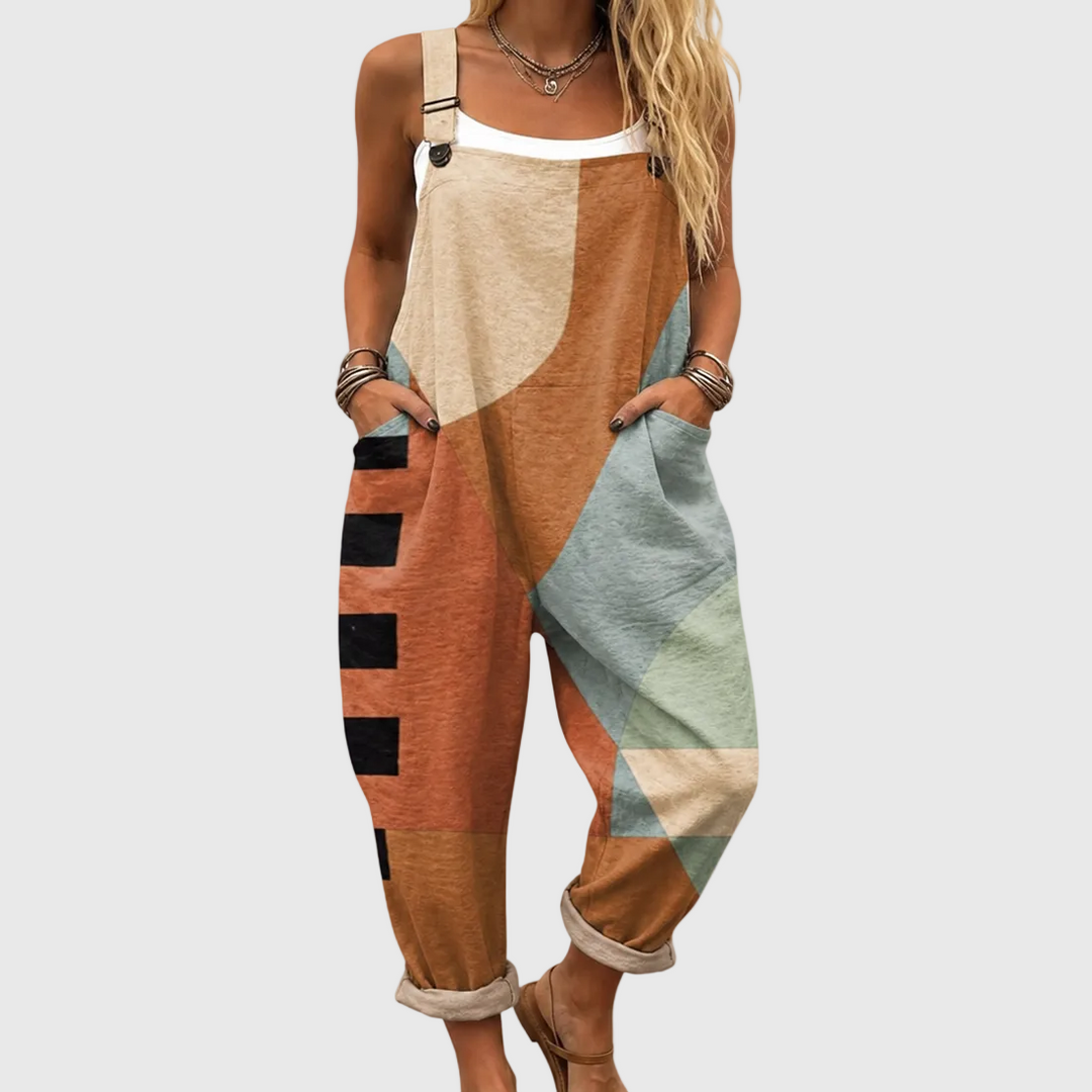Hanna – Avslappnad jumpsuit med geometriskt mönster