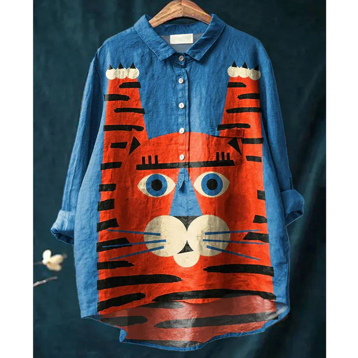 Inga – T-shirt med kattmotiv