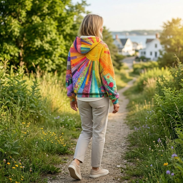 Anita – Quiltat huvplagg med patchworkmönster