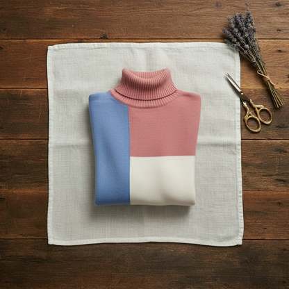 Jofrid – Stickad polotröja med colour block