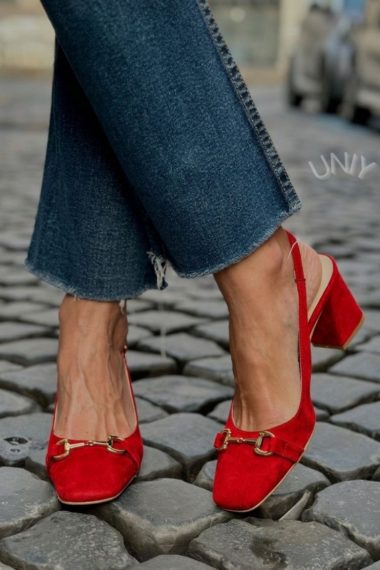 Majken – Slingback med blockklack i mocka