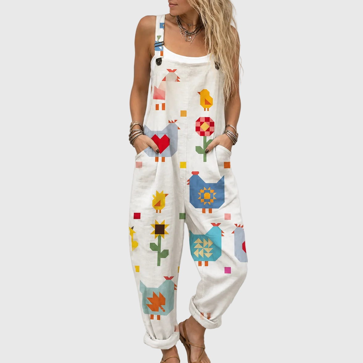 Marianne – Ledig jumpsuit med lekfullt mönster