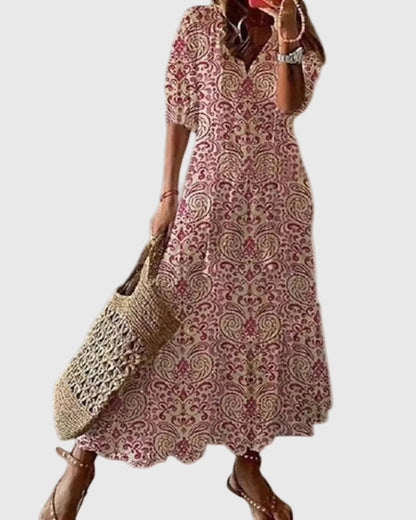Signe – Boho vintage sommarmaxiklänning