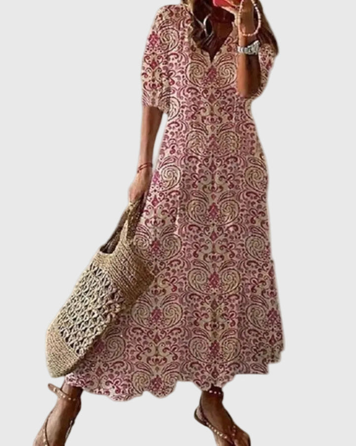 Signe – Boho vintage sommarmaxiklänning