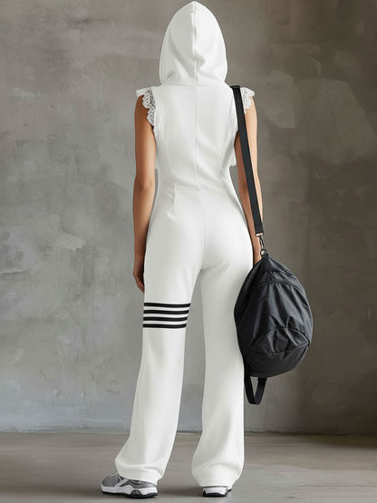 Elna – Avslappnad jumpsuit med huva och dragkedja