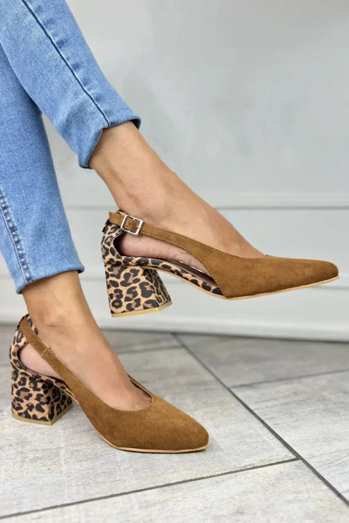 Jenny – Leopardmönstrade slingbacks med klack