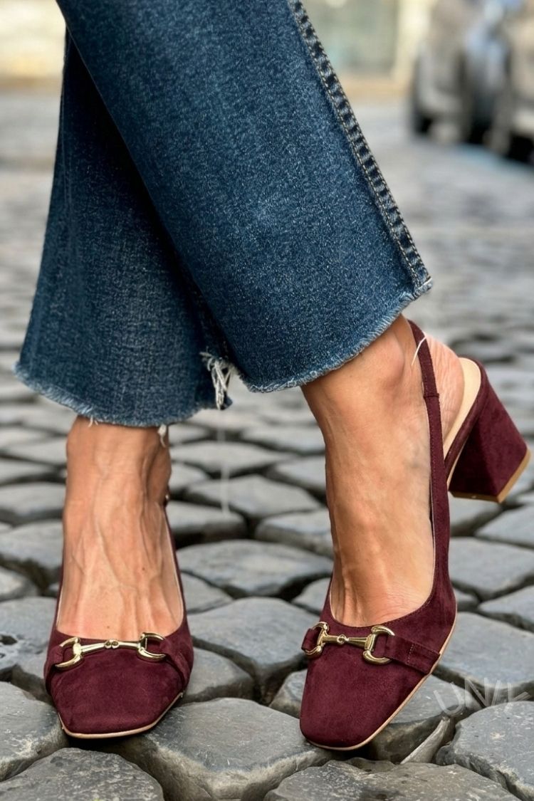 Majken – Slingback med blockklack i mocka