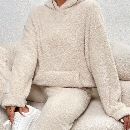 Elida – Mjukt teddy-set med huvtröja och byxor