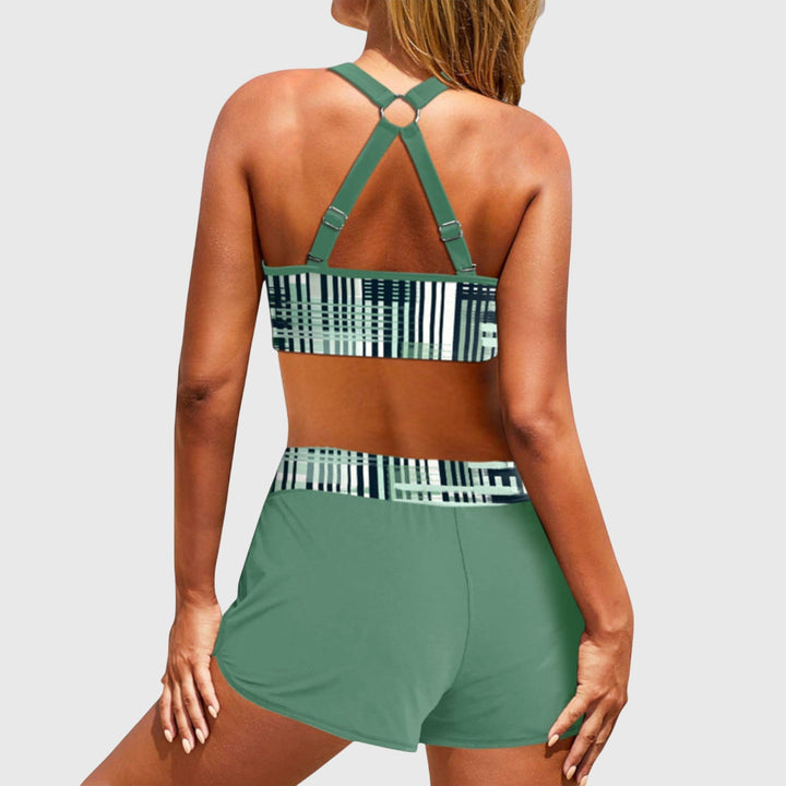Asta – Bikini med shorts och mönstrad topp