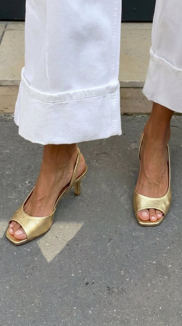 Solveig – Slingback kitten heels med peep toe