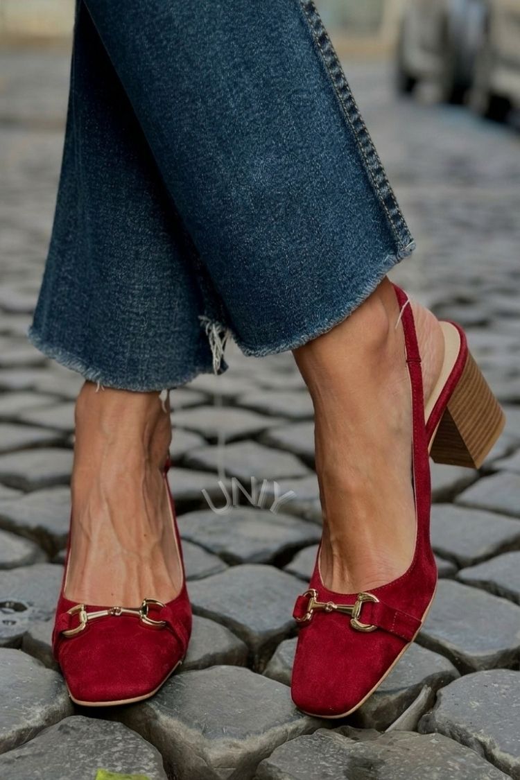 Majken – Slingback med blockklack i mocka