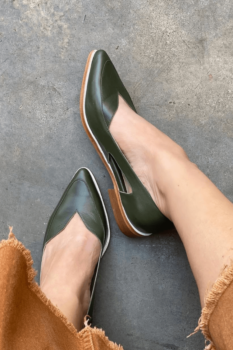 Irma – Loafers med cut-out och blockklack