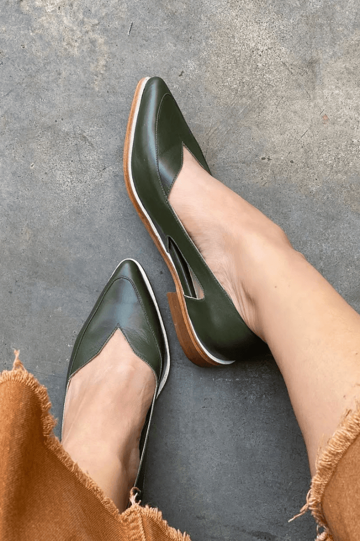 Irma – Loafers med cut-out och blockklack