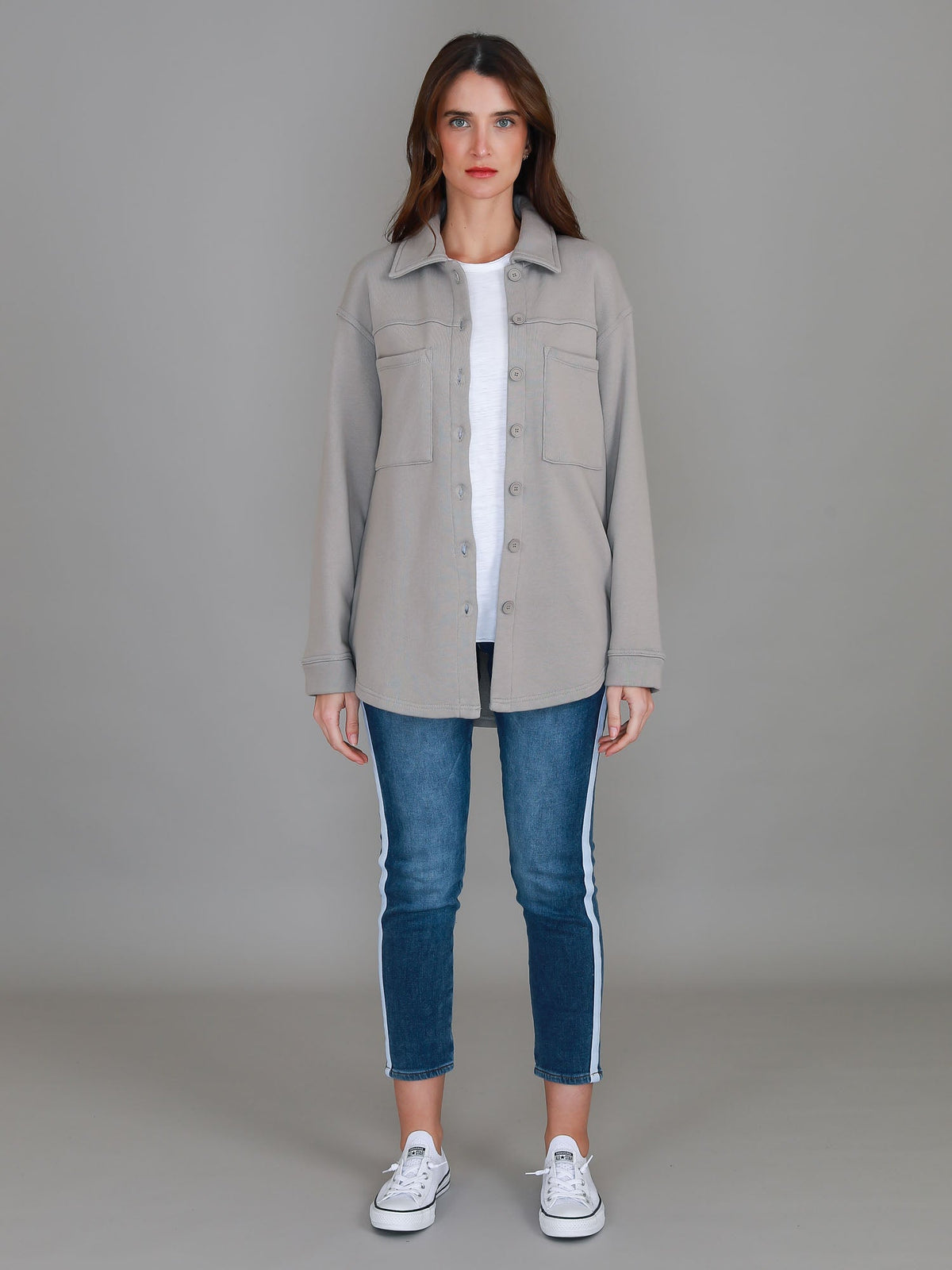 Monica – Oversize skjortjacka med knappar