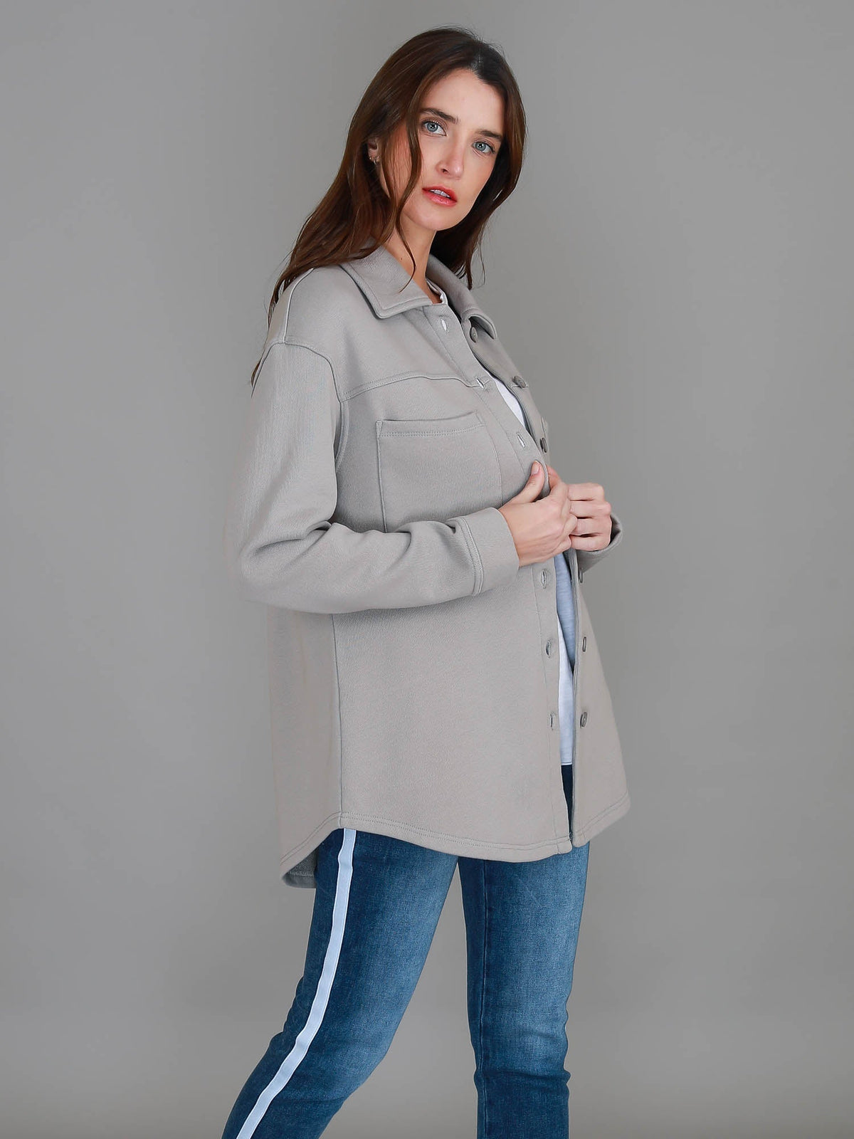 Monica – Oversize skjortjacka med knappar
