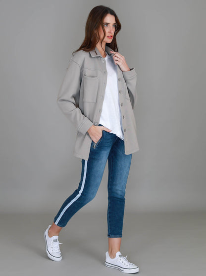Monica – Oversize skjortjacka med knappar