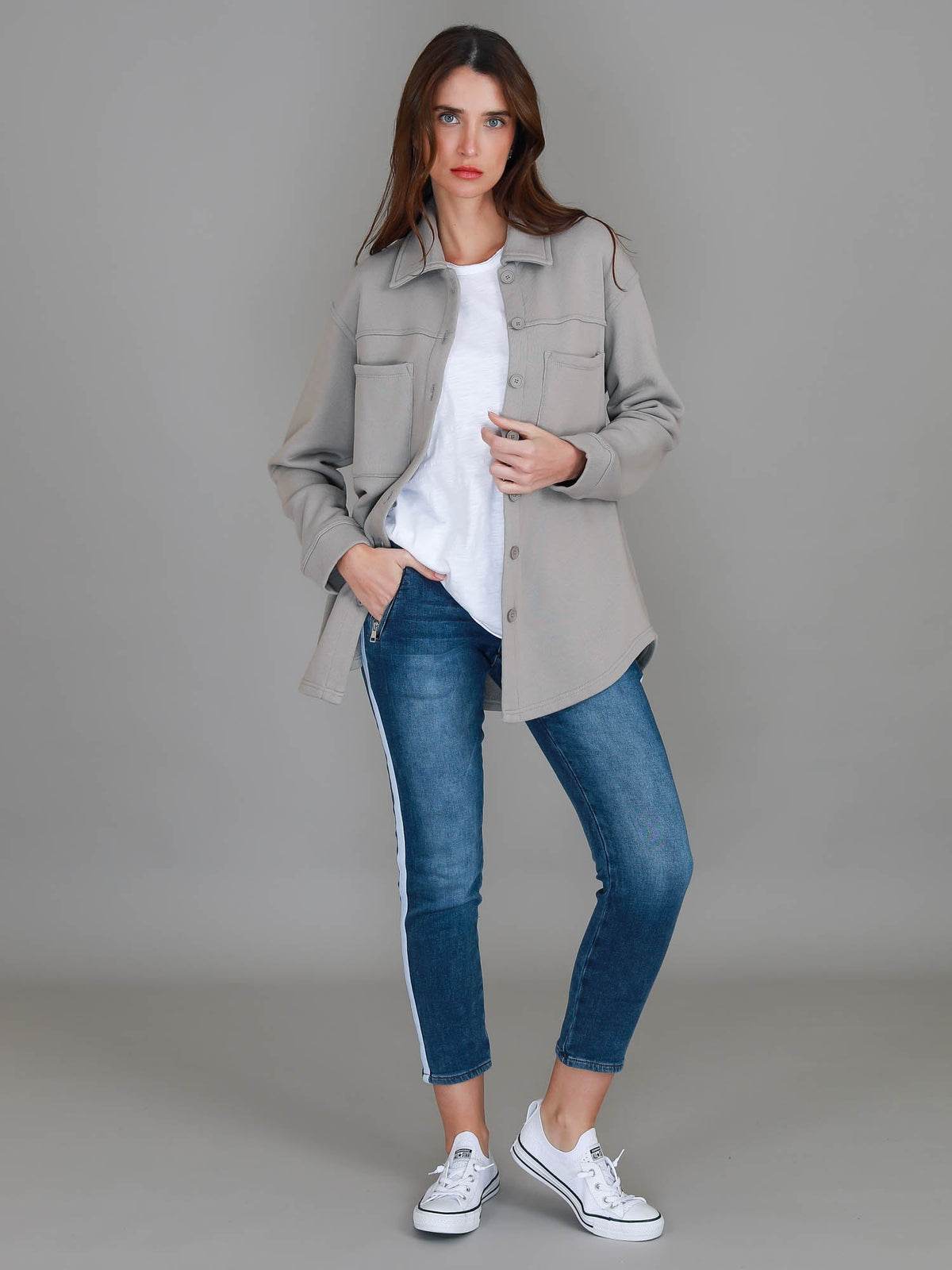 Monica – Oversize skjortjacka med knappar