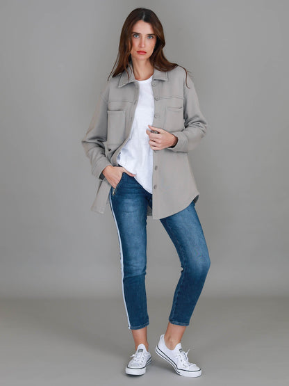 Monica – Oversize skjortjacka med knappar