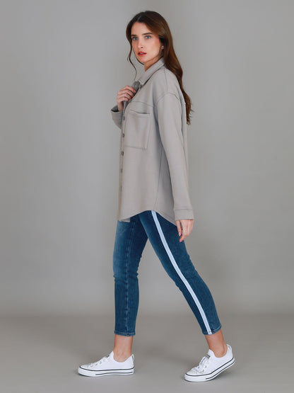 Monica – Oversize skjortjacka med knappar