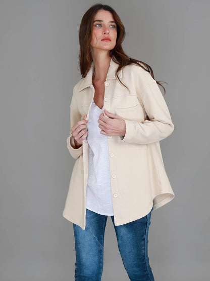 Monica – Oversize skjortjacka med knappar