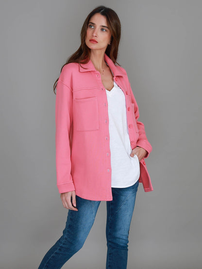 Monica – Oversize skjortjacka med knappar