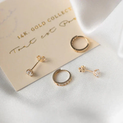 Birgitta – elegant set med guldstenörhängen