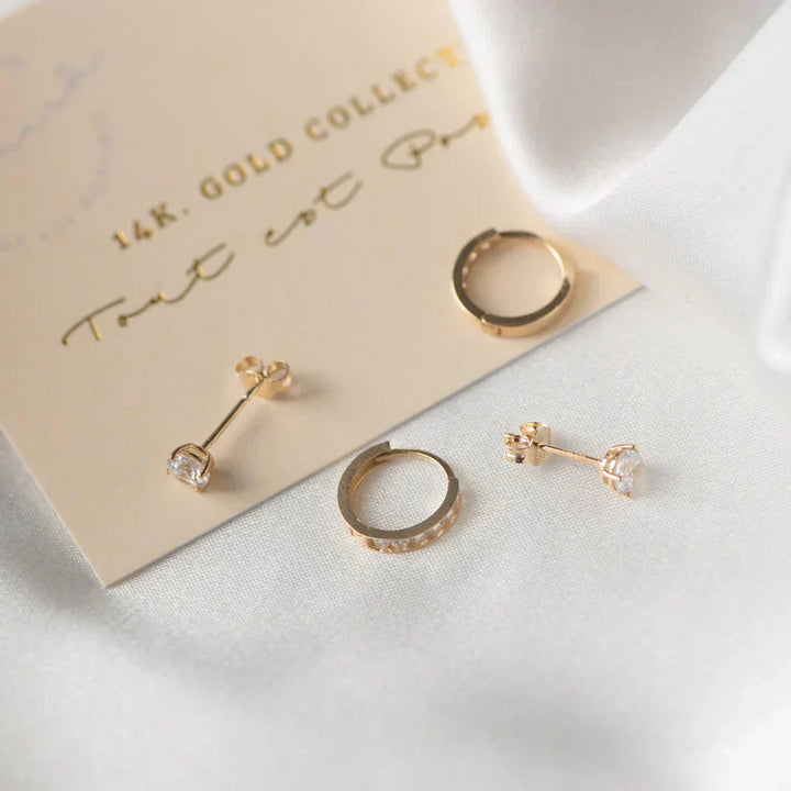 Birgitta – elegant set med guldstenörhängen