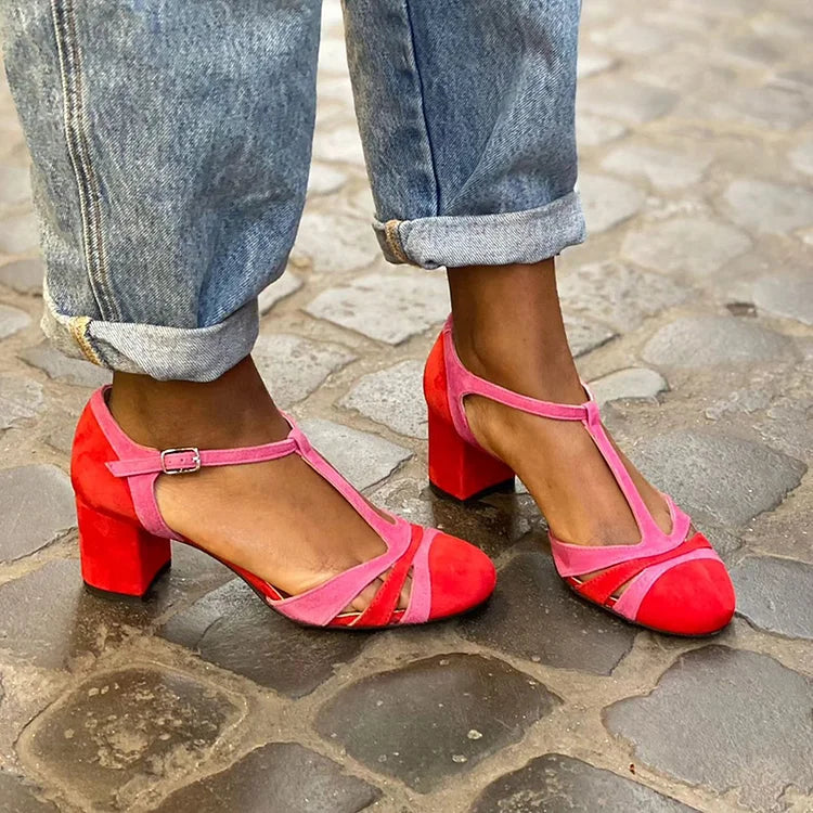 Agneta – Klacksandal med T-rem och cut-out