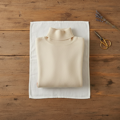 Lisa – Stickad polotröja med färgblock