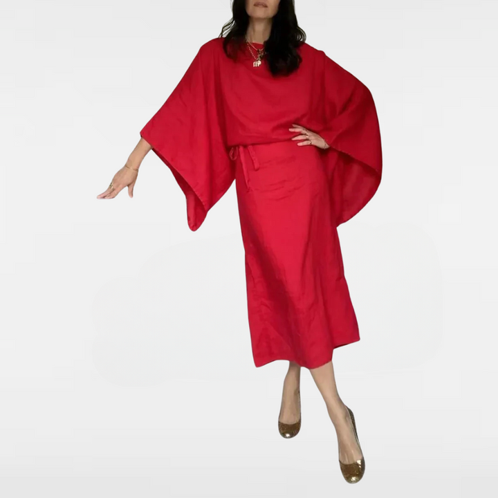 Hjördis – Maxiklänning i kimonostil