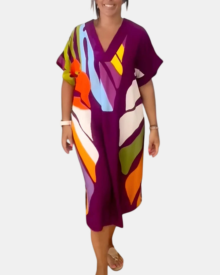 Britt – Bekväm färgglad klänning