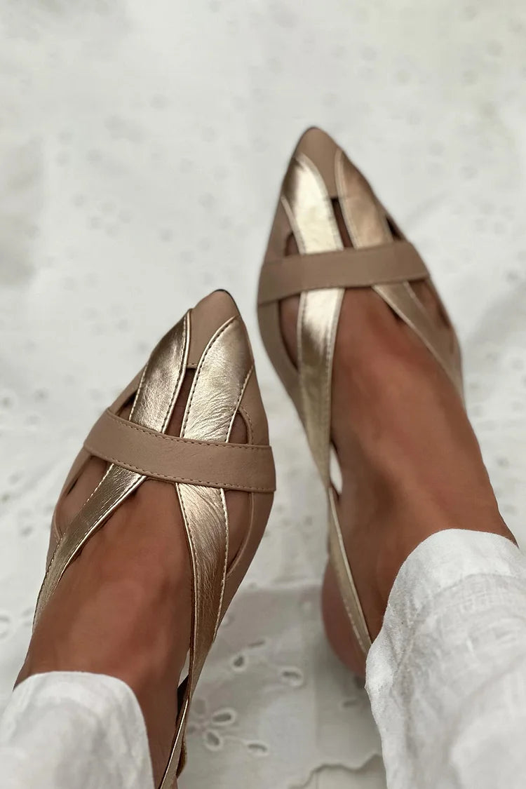 Asta – Spetsig slingback-balerina med cut-out